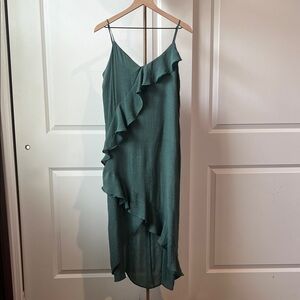 June & Hudson green ruffle dress